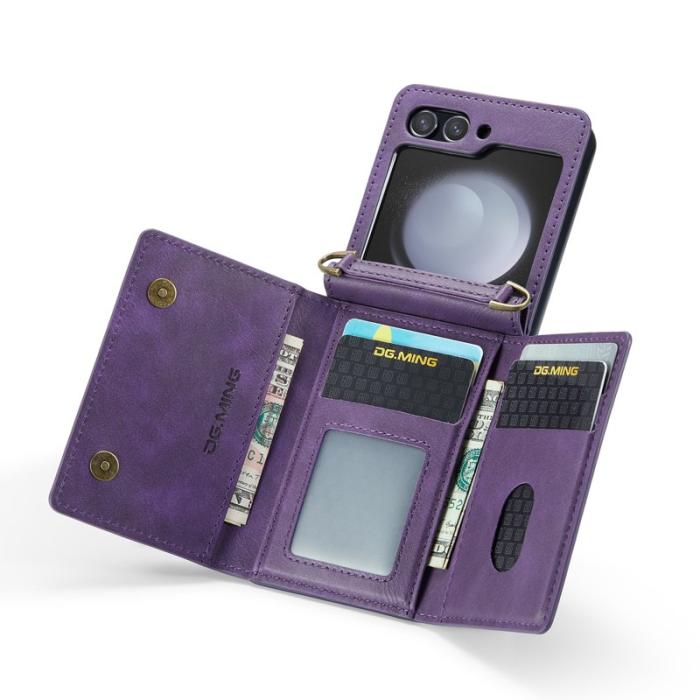 DG.MING - DG.MING Samsung Galaxy Z Flip7 FE Plånboksfodral RFID-Skydd Lila