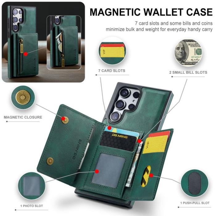 DG.MING - DG.MING M5 Series Wallet Case för Samsung Galaxy S24+ - Grön