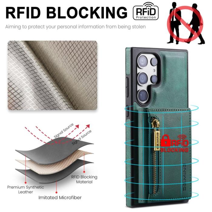 DG.MING - DG.MING M5 Series Wallet Case för Samsung Galaxy S24+ - Grön