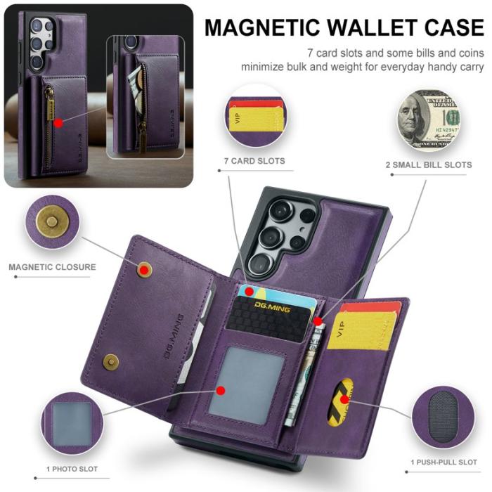 DG.MING - DG.MING M5 Series Wallet Case för Samsung Galaxy S24+ - Lila