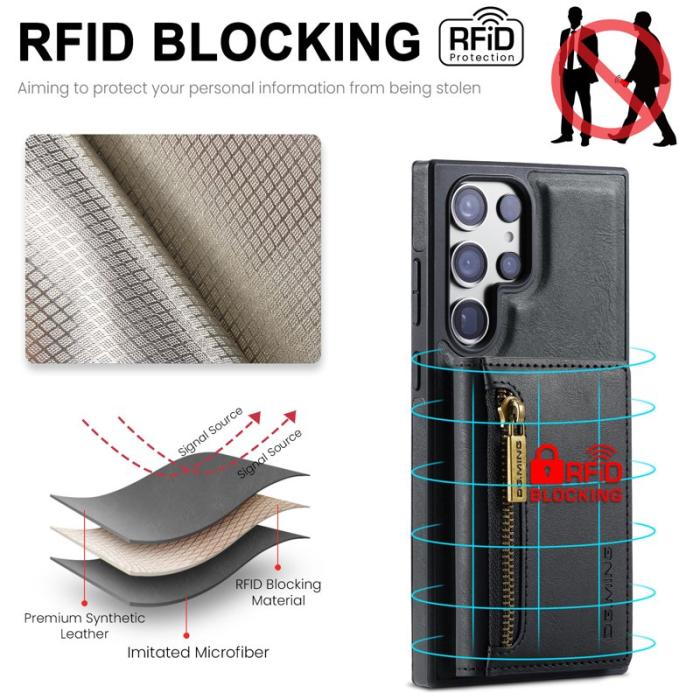 DG.MING - DG.MING M5 Wallet Case för Samsung Galaxy S24+ - Svart