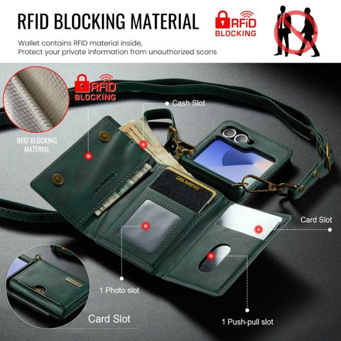 DG.MING - DG.MING M6 Series Fodral för Samsung Galaxy Z Flip6 5G Grön