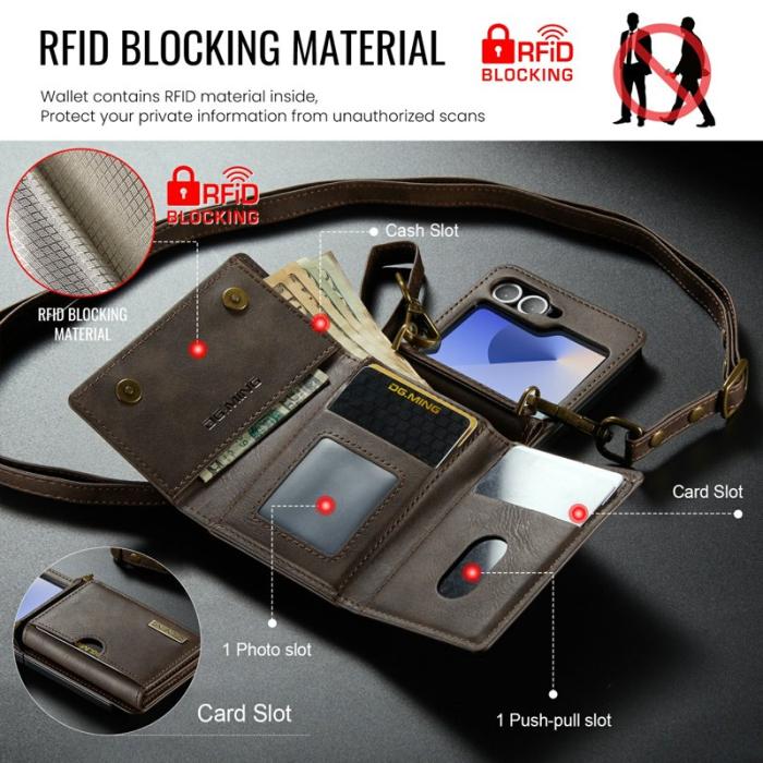 DG.MING - DG.MING M6 Series Fodral för Samsung Galaxy Z Flip6 5G - Kaffe