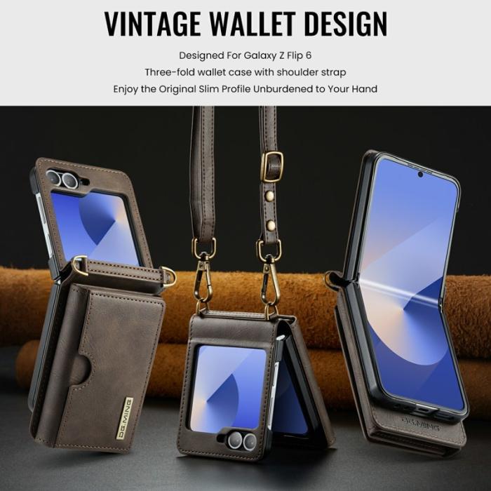 DG.MING - DG.MING M6 Series Fodral för Samsung Galaxy Z Flip6 5G - Kaffe