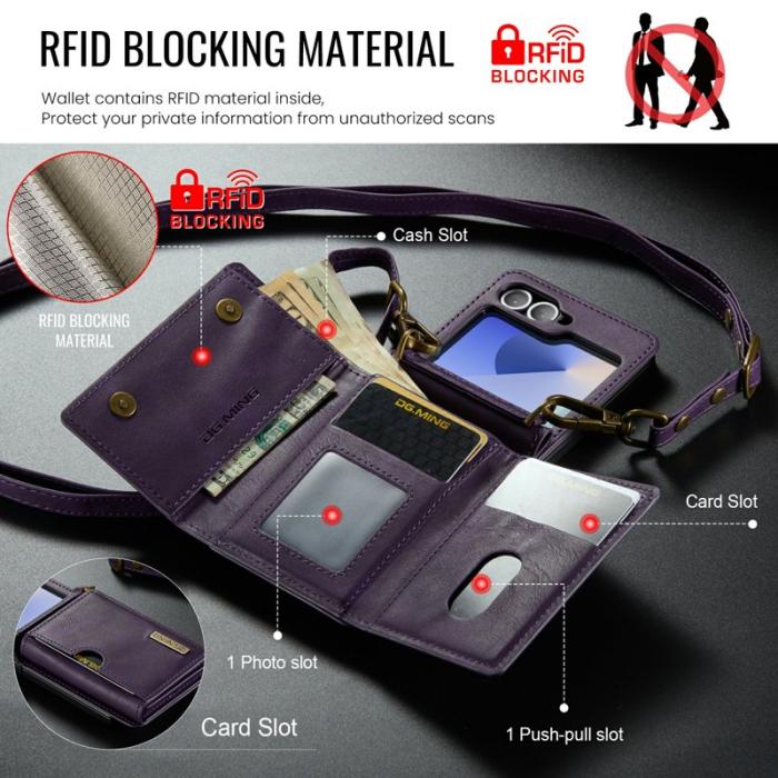 DG.MING - DG.MING M6 Series Fodral för Samsung Galaxy Z Flip6 5G Lila