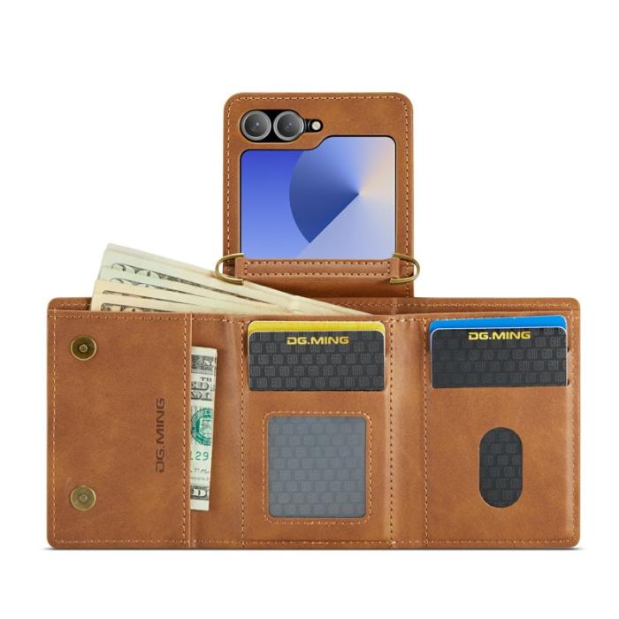 DG.MING - DG.MING M6 Series Fodral till Samsung Galaxy Z Flip6/Z Flip7 - Brun