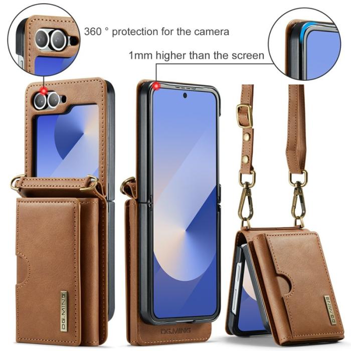 DG.MING - DG.MING M6 Series Fodral till Samsung Galaxy Z Flip6/Z Flip7 - Brun