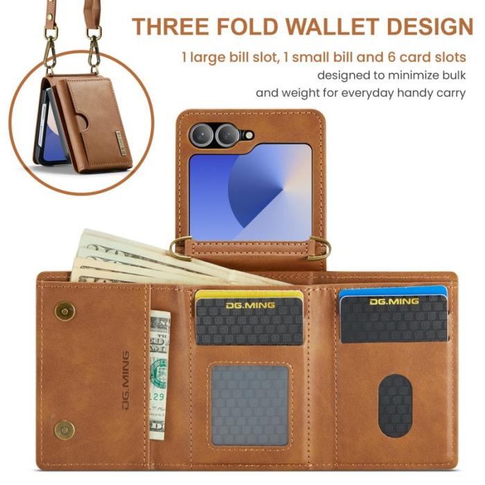 DG.MING - DG.MING M6 Series Fodral till Samsung Galaxy Z Flip6/Z Flip7 - Brun