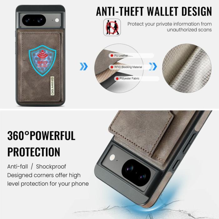 DG.MING - DG.MING M6 Series Google Pixel 8 Skal Magnetiskt Fodral Kaffe