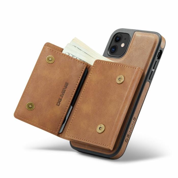 DG.MING - DG.MING M6 Series iPhone 11 Skal Magnetiskt Plånboksfodral Brun