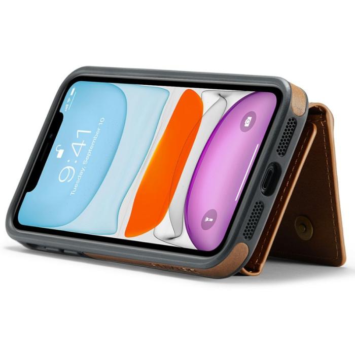 DG.MING - DG.MING M6 Series iPhone 11 Skal Magnetiskt Plånboksfodral Brun