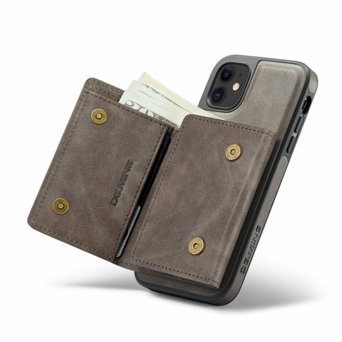 DG.MING - DG.MING M6 Series iPhone 11 Skal Magnetiskt Plånboksfodral - Coffee