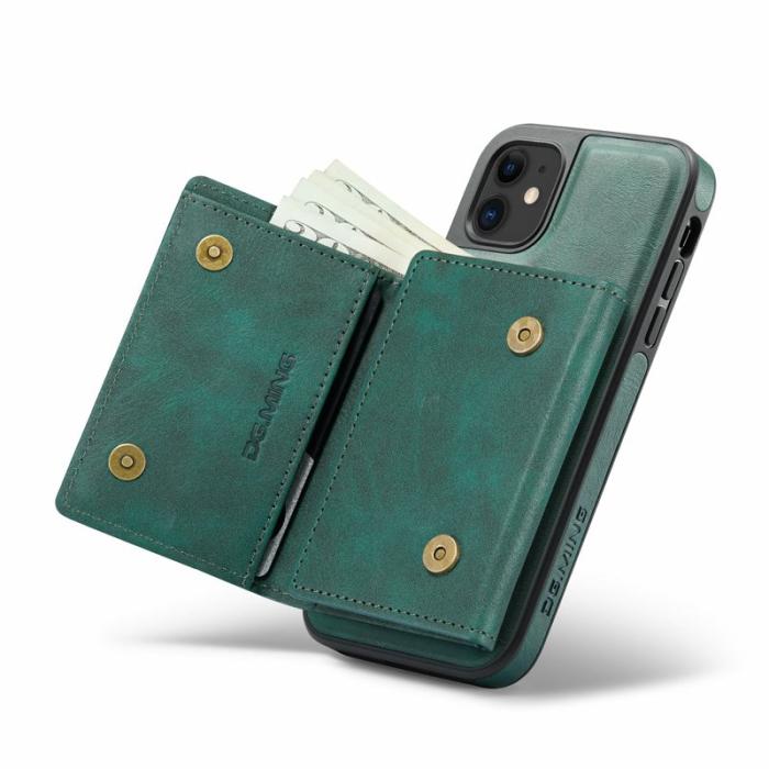 DG.MING - DG.MING M6 Series iPhone 11 Skal Magnetiskt Plånboksfodral Grön