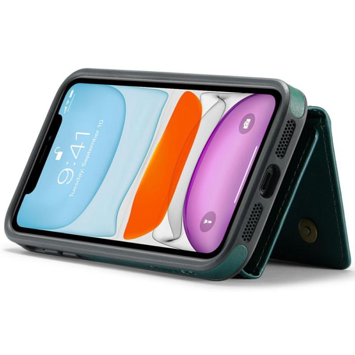 DG.MING - DG.MING M6 Series iPhone 11 Skal Magnetiskt Plånboksfodral Grön