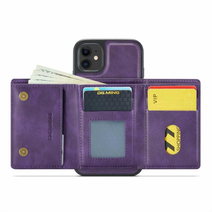 DG.MING - DG.MING M6 Series iPhone 11 Skal Magnetiskt Plånboksfodral Lila