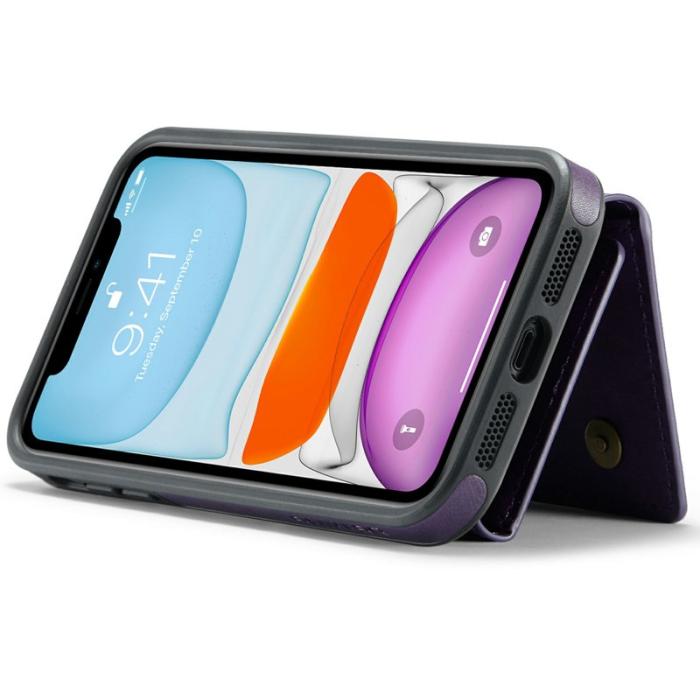 DG.MING - DG.MING M6 Series iPhone 11 Skal Magnetiskt Plånboksfodral Lila
