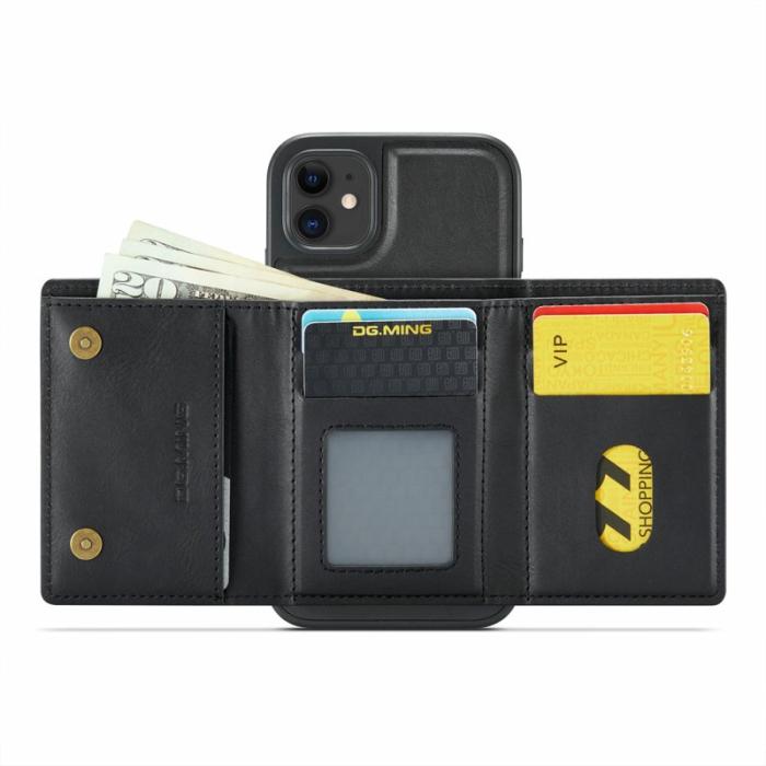 DG.MING - DG.MING M6 Series iPhone 11 Skal Magnetiskt Plånboksfodral Svart