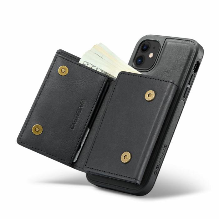 DG.MING - DG.MING M6 Series iPhone 11 Skal Magnetiskt Plånboksfodral Svart
