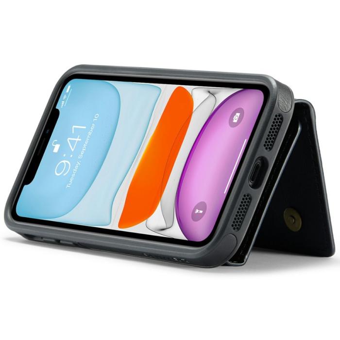 DG.MING - DG.MING M6 Series iPhone 11 Skal Magnetiskt Plånboksfodral Svart