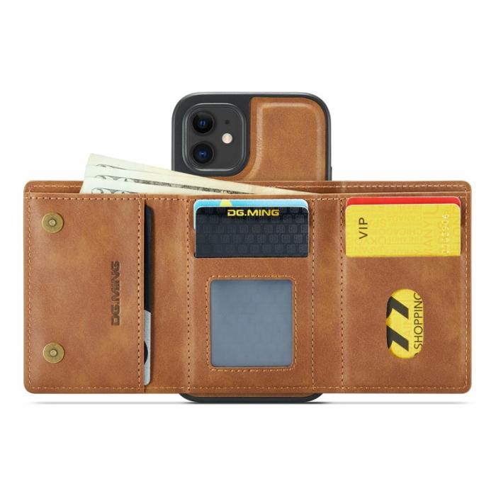 DG.MING - DG.MING M6 Series iPhone 12/12 Pro Skal Magnetiskt Fodral Brun