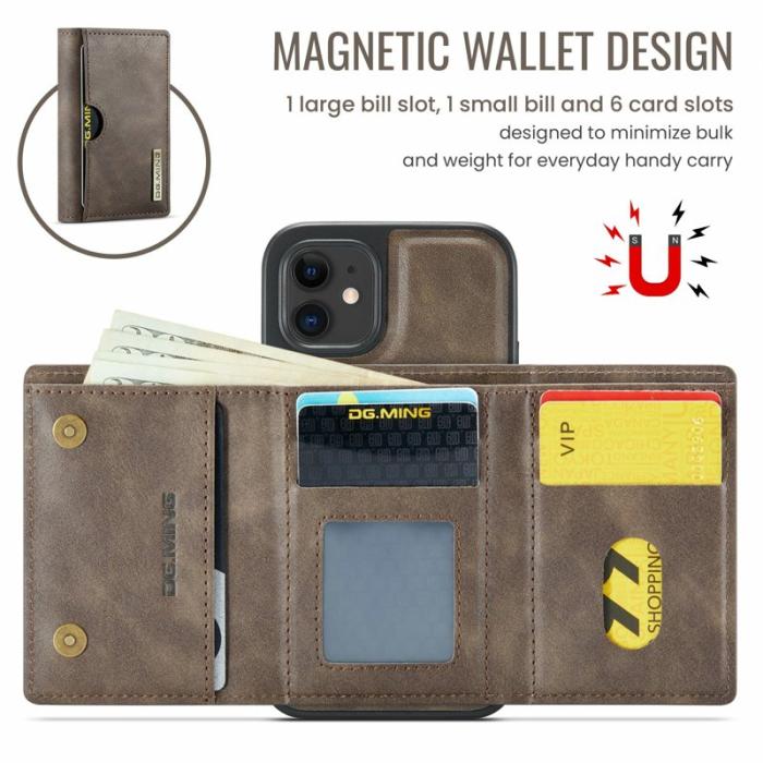 DG.MING - DG.MING M6 Series iPhone 12/12 Pro Skal Magnetiskt Fodral Kaffe