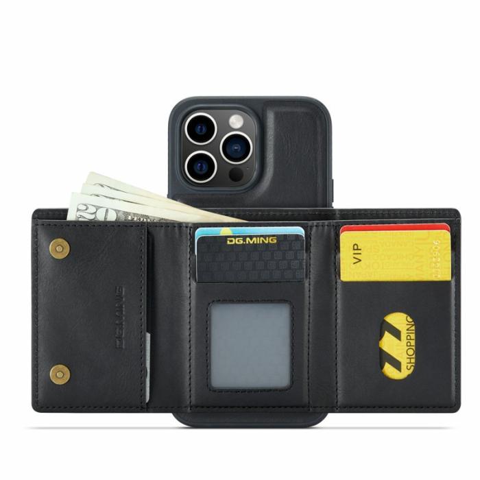 DG.MING - DG.MING M6 Series iPhone 13 Pro Max Skal Magnetiskt Wallet Svart