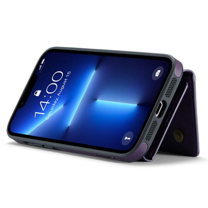 DG.MING - DG.MING M6 Series iPhone 13 Pro Skal Magnetiskt Plånboksfodral Lila