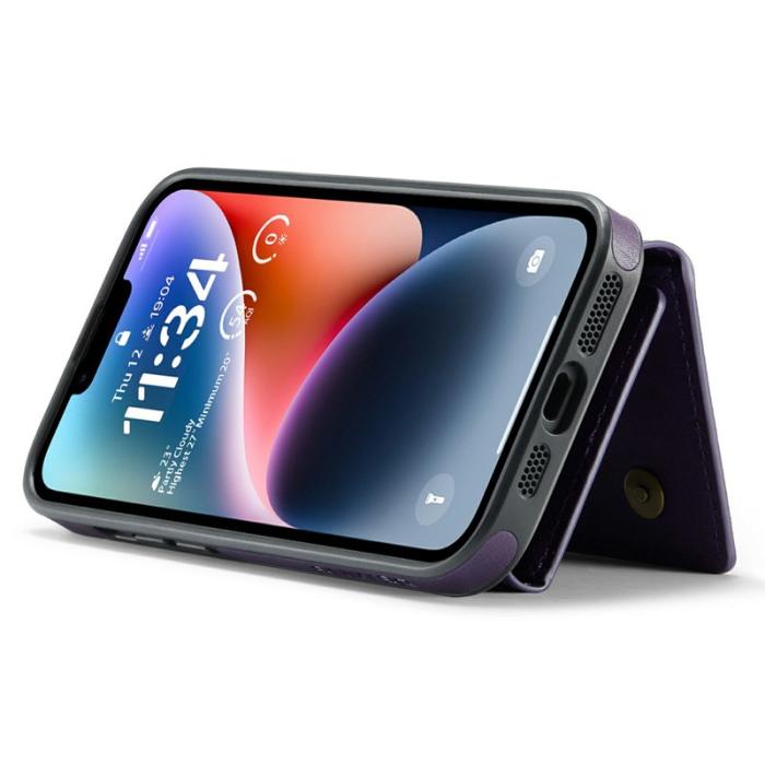 DG.MING - DG.MING M6 Series iPhone 13 Skal Magnetiskt Plånboksfodral Lila