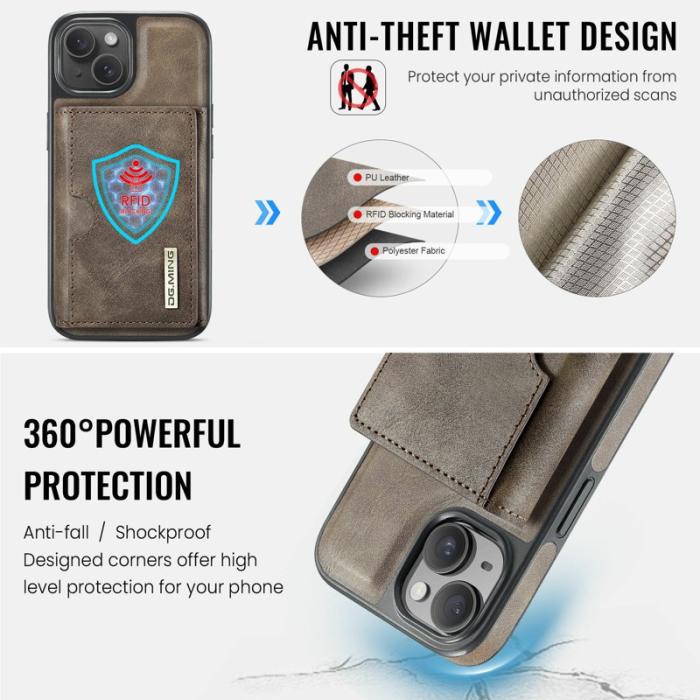 DG.MING - DG.MING M6 Series iPhone 14 Plus Skal Magnetiskt Fodral - Coffee
