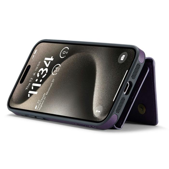 DG.MING - DG.MING M6 Series iPhone 14 Pro Skal Magnetiskt Plånboksfodral Lila