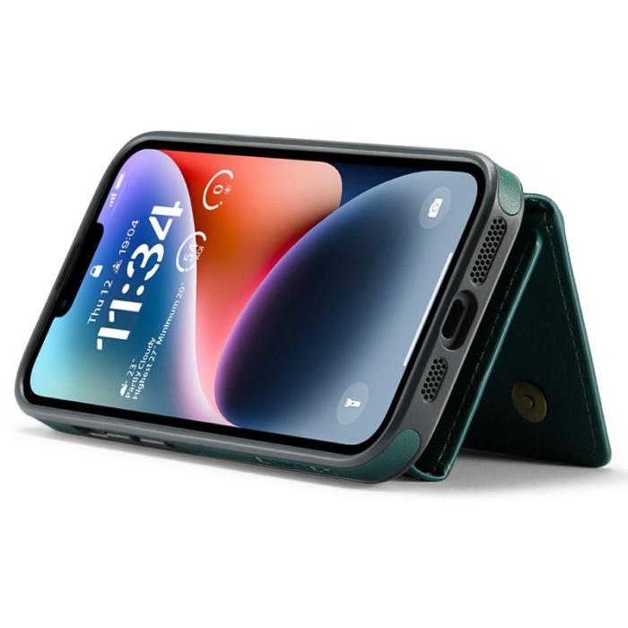 DG.MING - DG.MING M6 Series iPhone 14 Skal Magnetiskt Plånboksfodral Grön