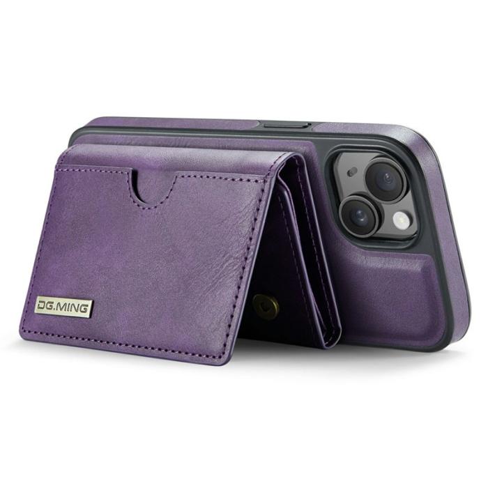 DG.MING - DG.MING M6 Series iPhone 14 Skal Magnetiskt Plånboksfodral Lila