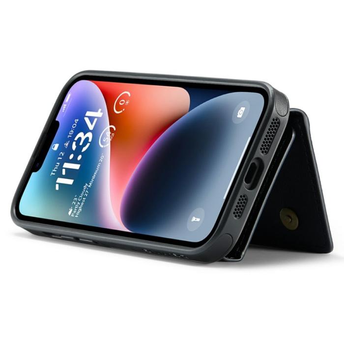 DG.MING - DG.MING M6 Series iPhone 14 Skal Magnetiskt Plånboksfodral Svart