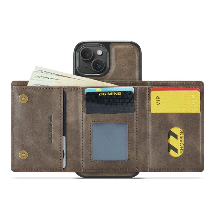 DG.MING - DG.MING M6 Series iPhone 15 Plus Skal Magnetiskt Fodral - Coffee