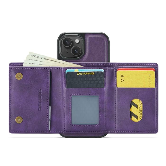 DG.MING - DG.MING M6 Series iPhone 15 Plus Skal Magnetiskt Fodral Lila