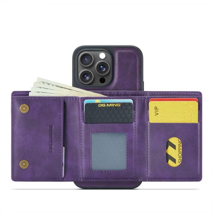 DG.MING - DG.MING M6 Series iPhone 15 Pro Skal Magnetiskt Fodral Lila
