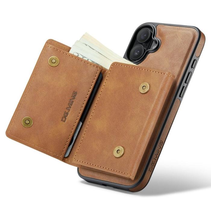 DG.MING - DG.MING M6 Series iPhone 16 Plus Skal Magnetiskt Plånbok Brun