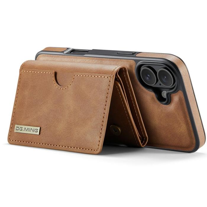 DG.MING - DG.MING M6 Series iPhone 16 Plus Skal Magnetiskt Plånbok Brun