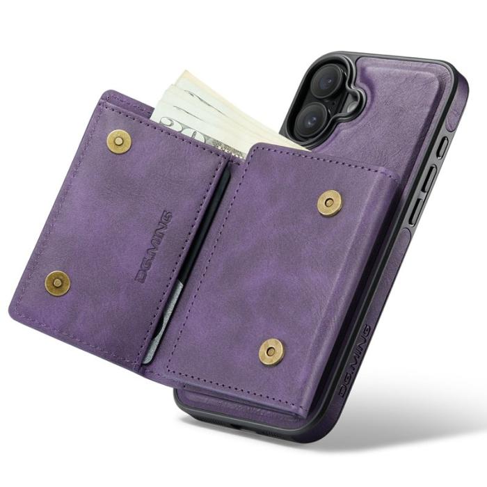 DG.MING - DG.MING M6 Series iPhone 16 Plus Skal Magnetiskt Plånbok Lila