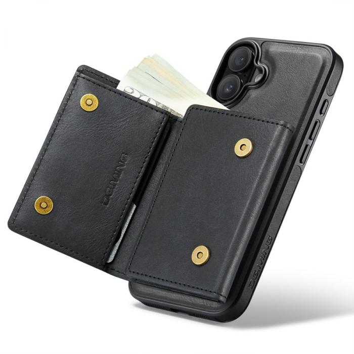 DG.MING - DG.MING M6 Series iPhone 16 Plus Skal Magnetiskt Plånboksfodral Svart