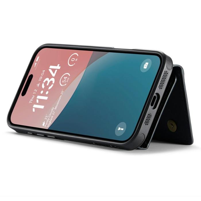 DG.MING - DG.MING M6 Series iPhone 16 Skal Magnetiskt Plånboksfodral Svart