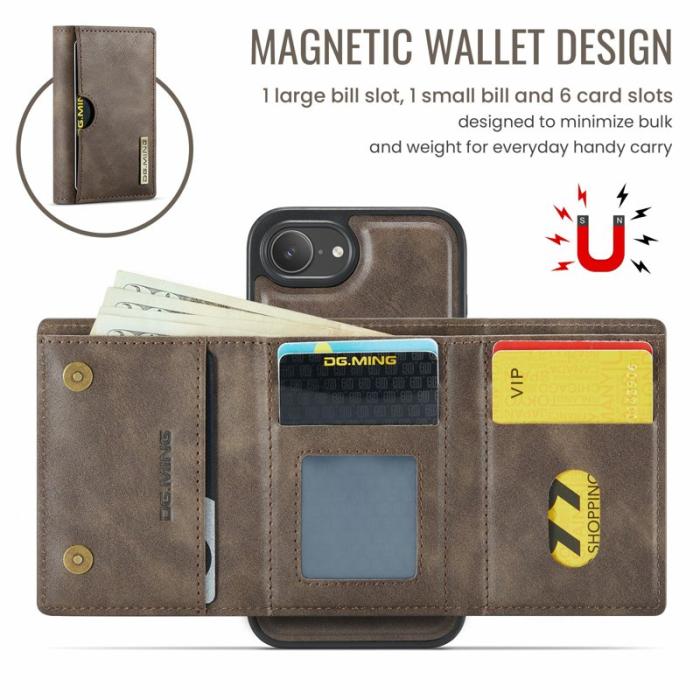 DG.MING - DG.MING M6 Series iPhone 16e Skal Magnetiskt Fodral Kaffe