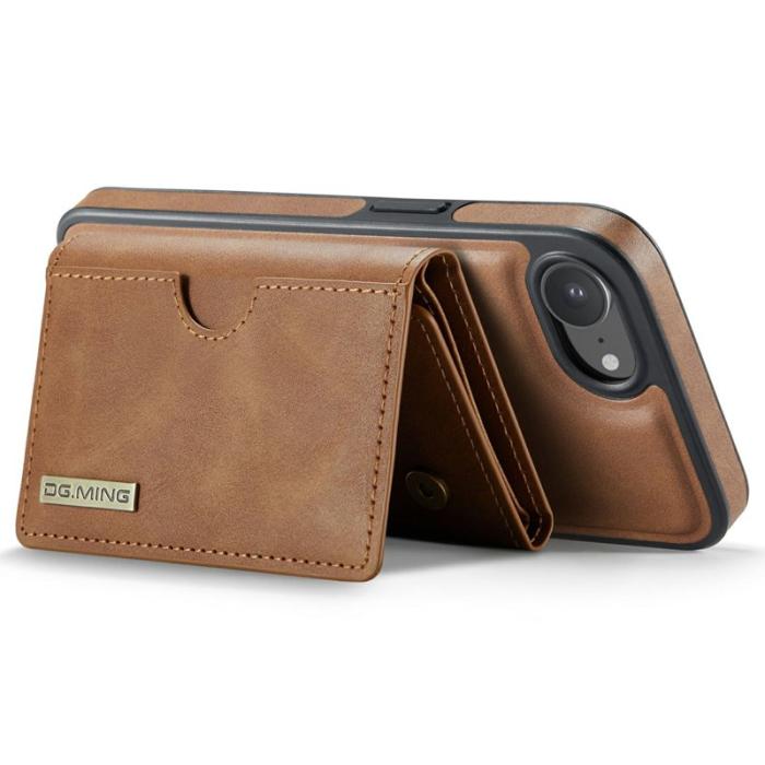 DG.MING - DG.MING M6 Series iPhone 16e Skal Magnetiskt Plånboksfodral Brun