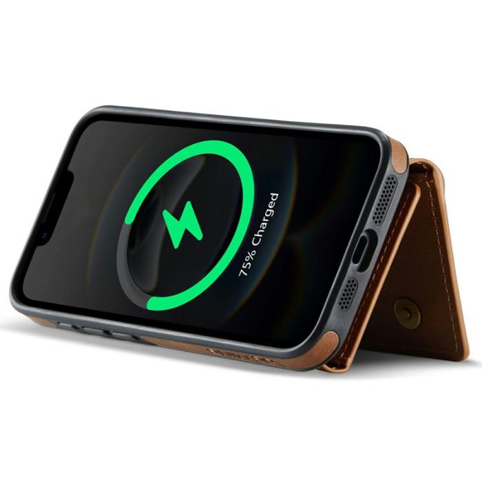 DG.MING - DG.MING M6 Series iPhone 16e Skal Magnetiskt Plånboksfodral Brun