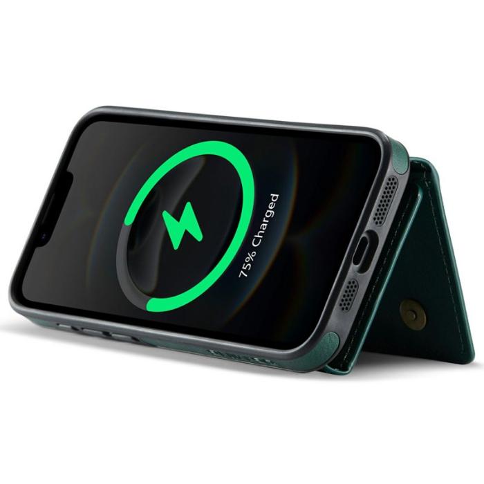 DG.MING - DG.MING M6 Series iPhone 16e Skal Magnetiskt Plånboksfodral Grön