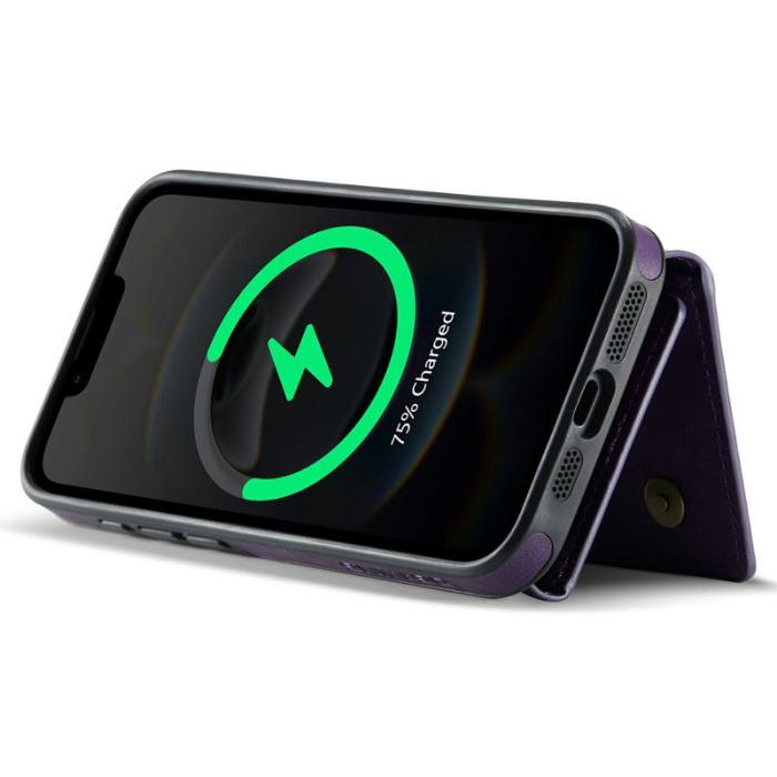 DG.MING - DG.MING M6 Series iPhone 16e Skal Magnetiskt Plånboksfodral Lila