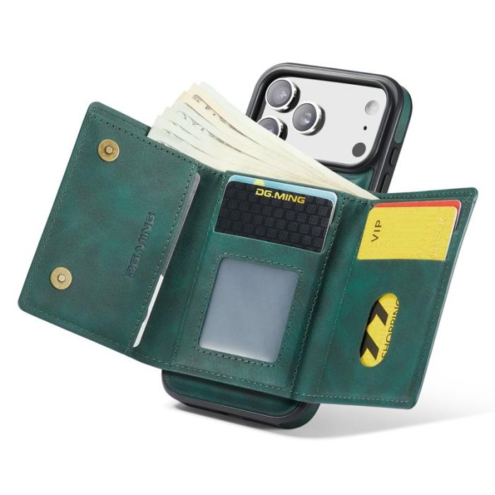 DG.MING - DG.MING M6 Series iPhone 17 Pro Max Skal Magnetiskt Wallet Grön