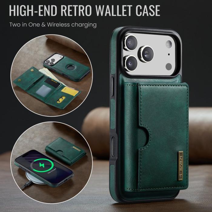DG.MING - DG.MING M6 Series iPhone 17 Pro Max Skal Magnetiskt Wallet Grön
