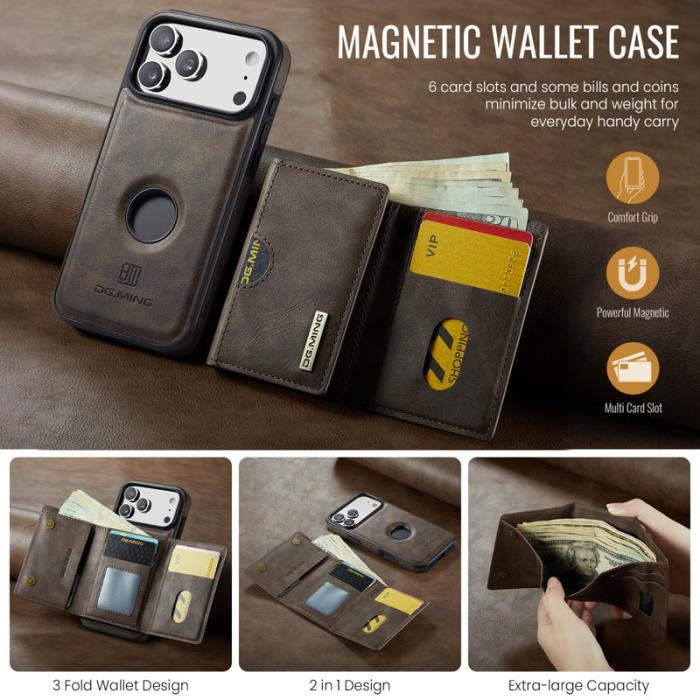DG.MING - DG.MING M6 Series iPhone 17 Pro Skal Magnetiskt Fodral Kaffe