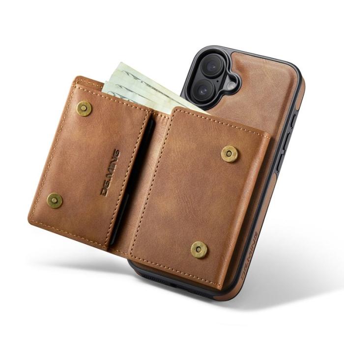 DG.MING - DG.MING M6 Series iPhone 17 Skal Magnetiskt Plånboksfodral Brun